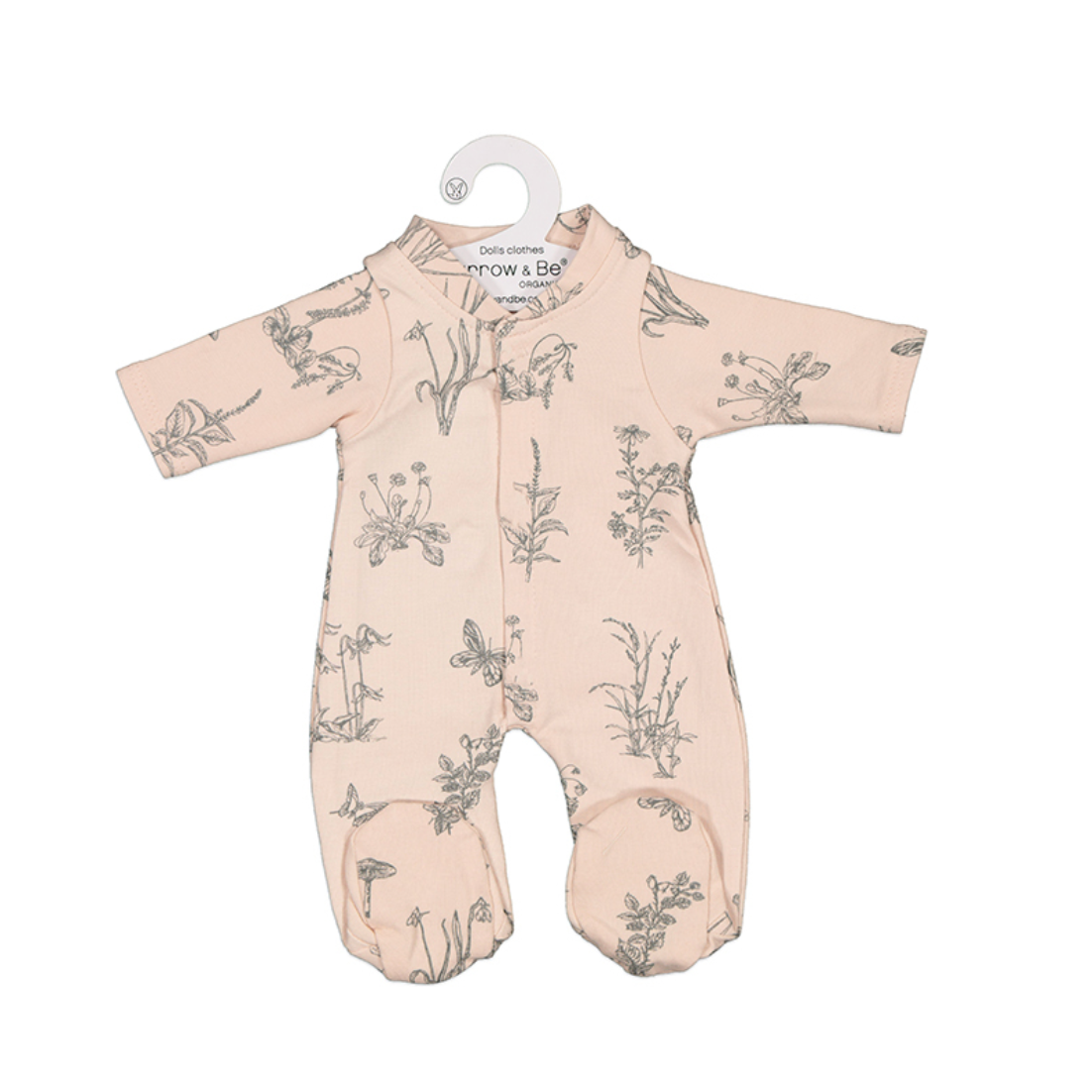 Burrow & Be Doll Clothing Blush Meadow Sleep Suit