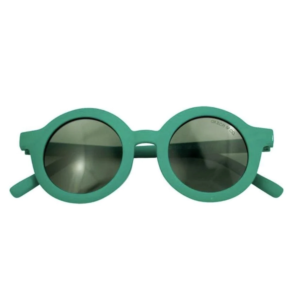 Grech & Co Round Polarised Sunglasses Emerald