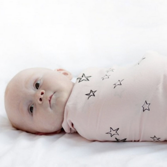 Burrow & Be Organic Cotton Stretchy Swaddle Star Blush