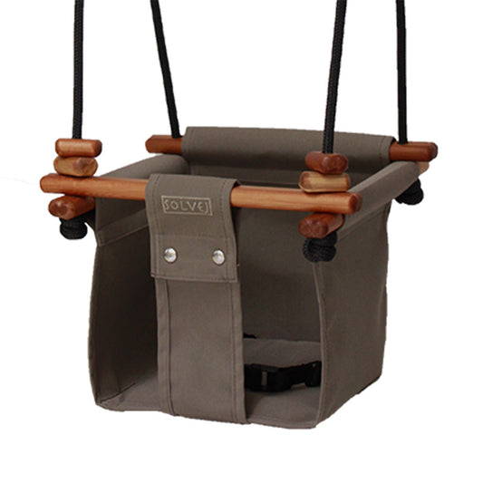 Solvej Baby and Toddler Canvas Swing, Classic Taupe