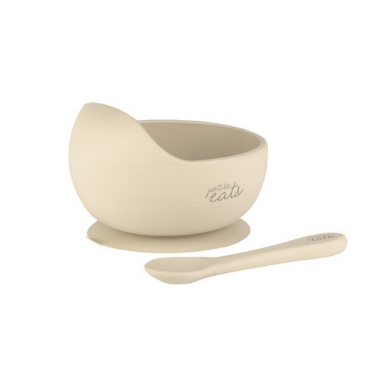 Petite Eats Silicone Bowl and Spoon Sand