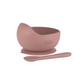 Petite Eats Silicone Bowl and Spoon Dusky Rose