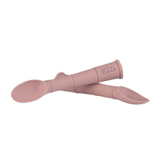 Petite Eats Silicone Spoon Set Twin Pack Dusky Rose