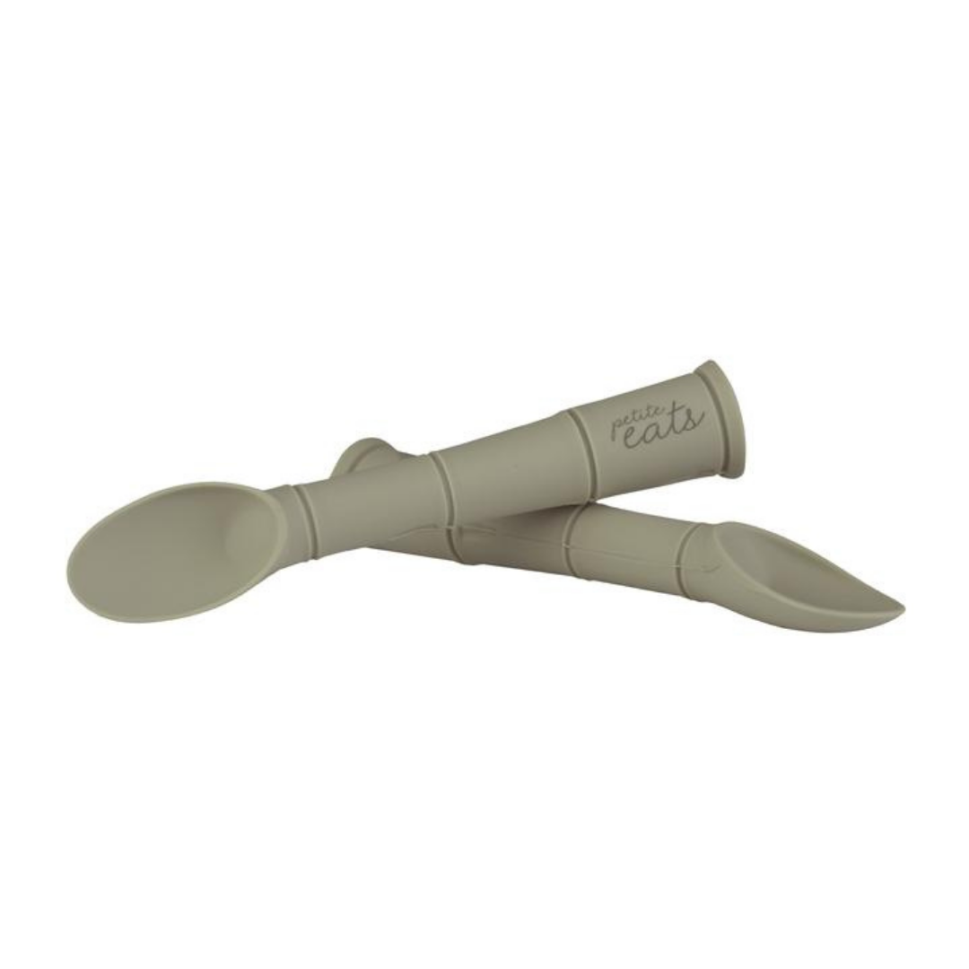 Petite Eats Silicone Spoon Set Twin Pack Sage