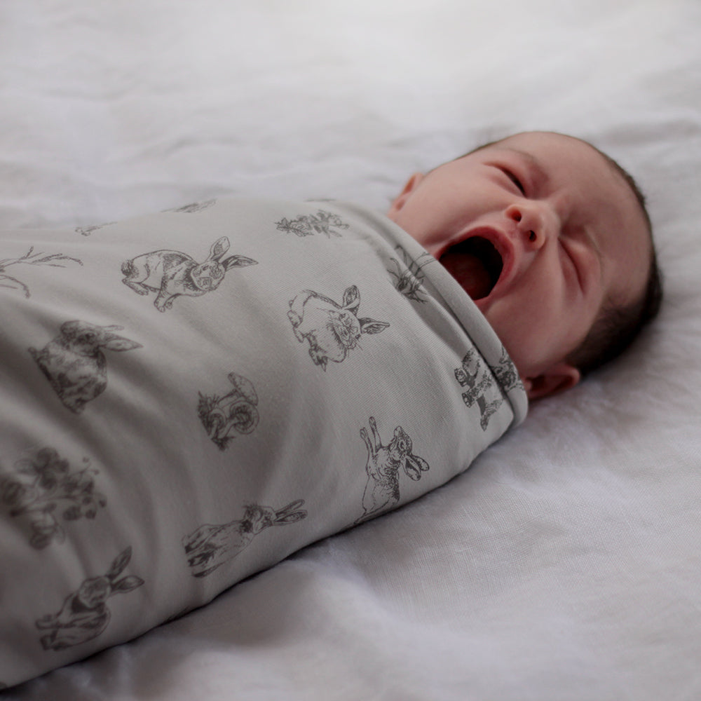Burrow & Be Stretchy Swaddle Grey Burrowers