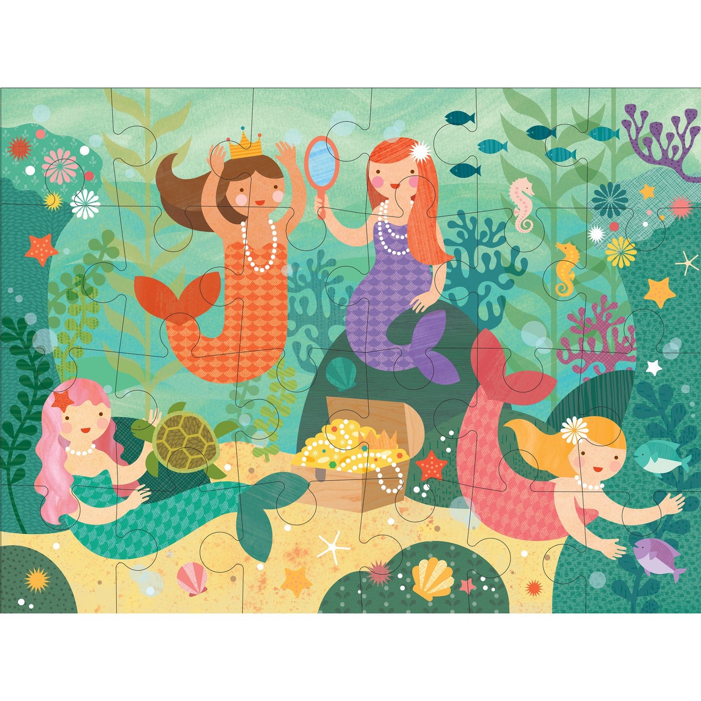 Le Petit Collage Mermaid Friends Floor Puzzle