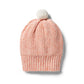Wilson & Frenchy Knitted Rib Hat Silver Peony Fleck