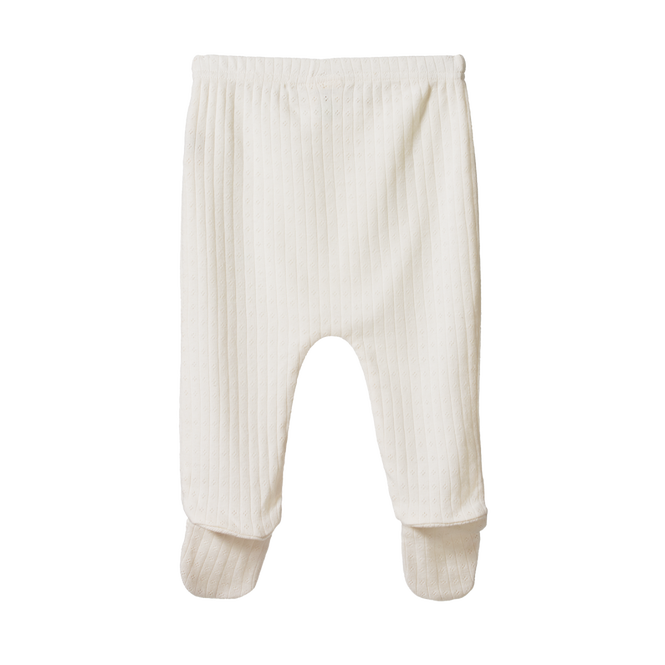 Nature Baby Merino Essentials Footed Rompers Pointelle Natural
