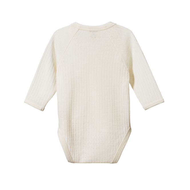 Nature Baby Merino Essentials Long Sleeve Kimono Bodysuit Pointelle Na Little Trooper Limited