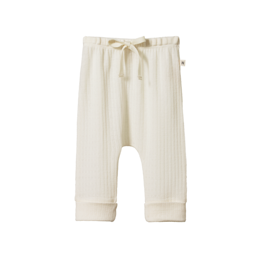 Nature Baby Merino Essential Drawstring Pants Pointelle Natural
