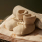 Nature Baby Merino Knit Drawstring Booties Natural