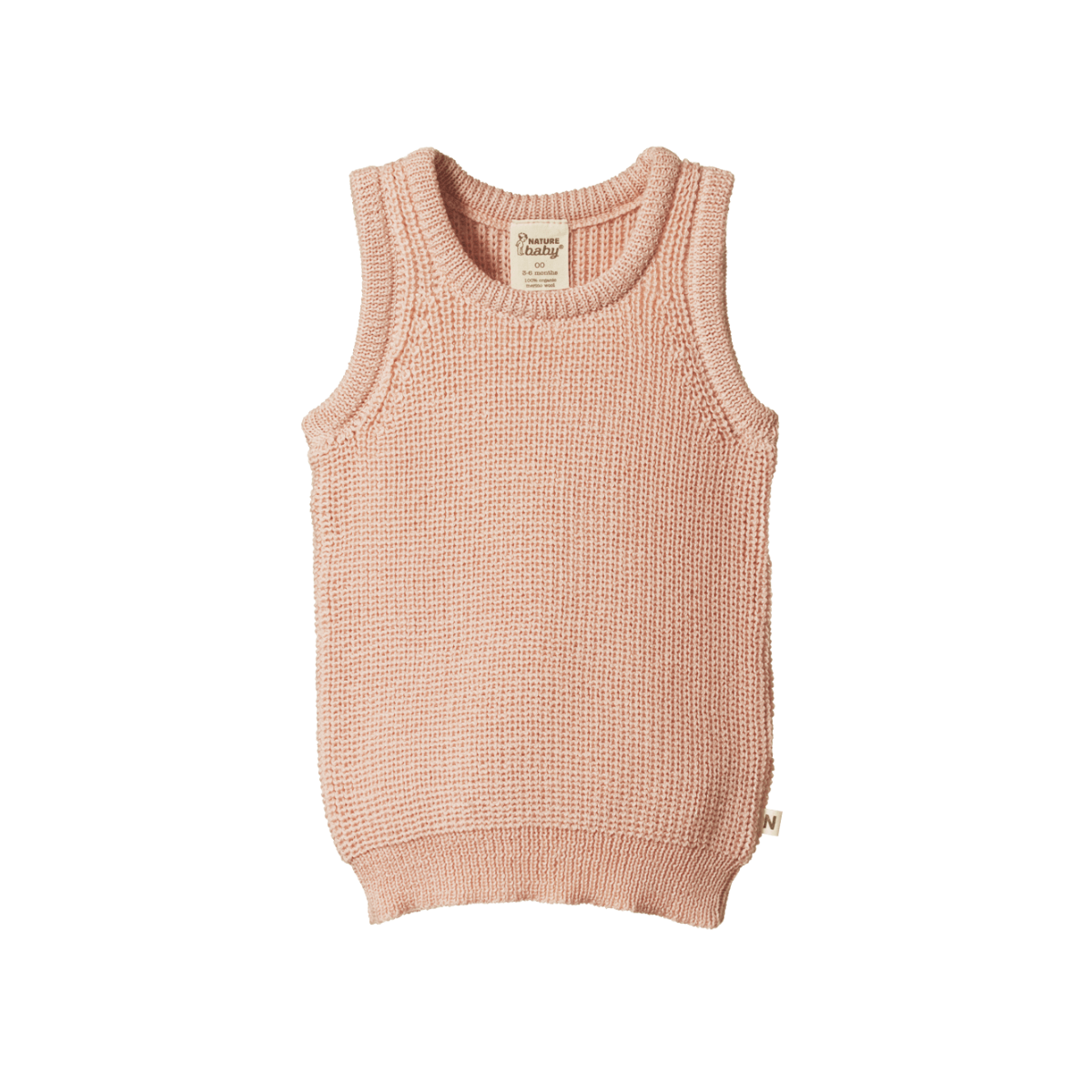 Nature Baby Merino Knit Vest Rose Dust Chunky Knit