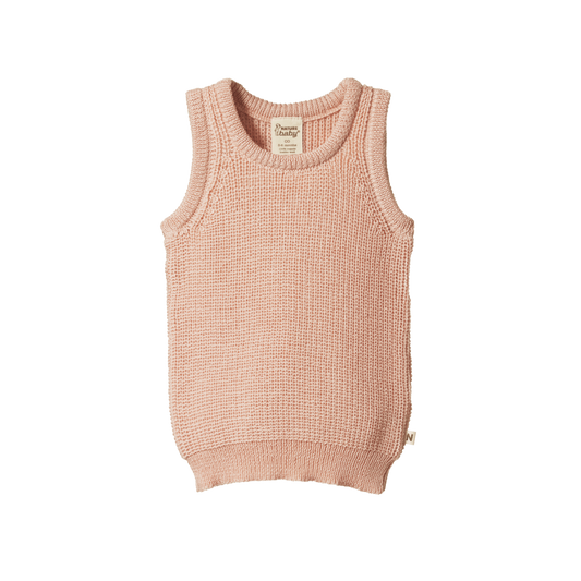 Nature Baby Merino Knit Vest Rose Dust Chunky Knit