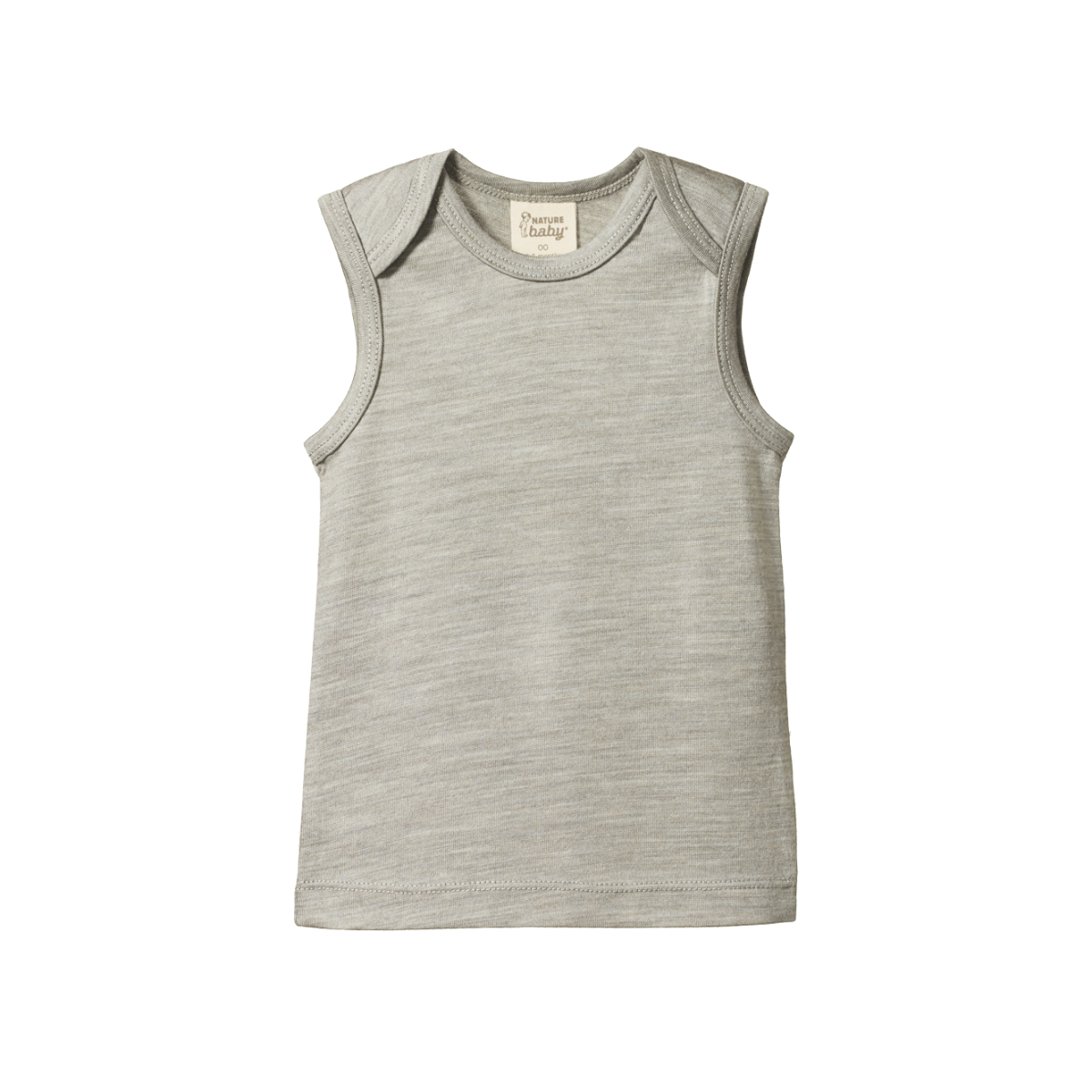 Nature Baby Merino Essential Singlet Grey Marl