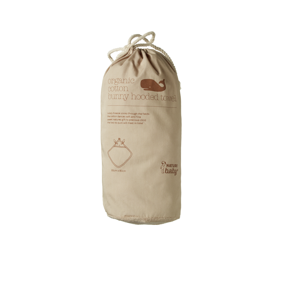 Nature Baby Bunny Hooded Towel Nougat