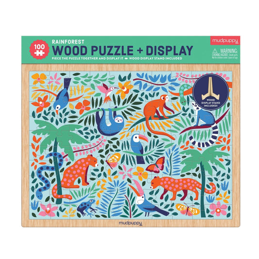 Rainforest 100 Piece Wood Puzzle & Display