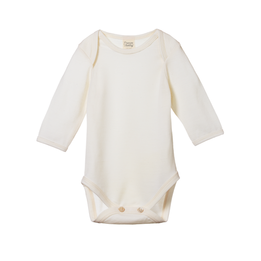 Nature Baby Merino Essential Long Sleeve Bodysuit Natural